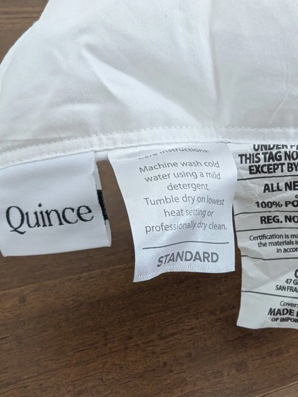 Quince Premium Down Alternative Standard Medium Firm Pillow